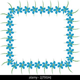 A square frame of flowers in trendy shades, done in watercolor. Great for napkins, towels, posters, banners. Abstract background. Vector illustration Stock Vector