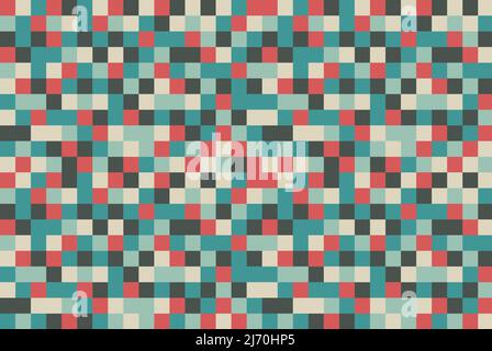 Square pixel colorful background, minimal pastel color square background, abstract cube retro color backdrop Stock Vector