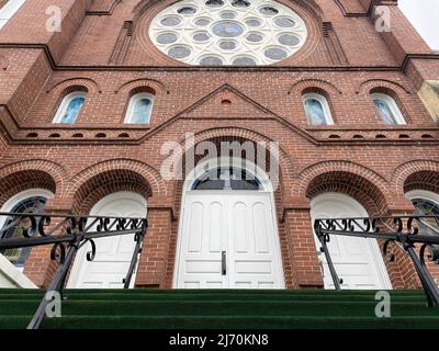 Augusta, Ga USA - 03 10 22: Thankful Baptist Church main entrance Stock Photo