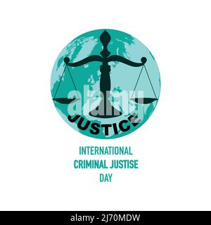 International criminal justice day Stock Vector