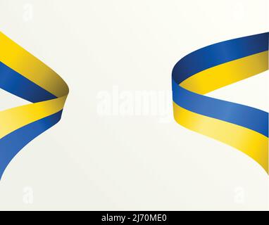 Ukraine flag ribbons corner bright background Stock Vector