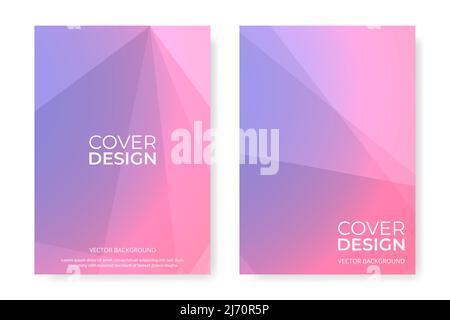 Vector cover design. Pink and purple pastel color brochure template in A4 size flyer design. Vertical orientation business abstract modern front page of A4 format. Cover mockups design templates. Stock Vector