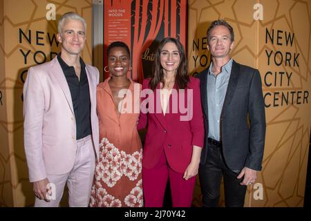 Gavin Creel, Denee Benton, Sara Bareilles and Neil Patrick Harris attend New York City Center Spring Gala Encores! 'Into The Woods' at New York City Center in New York City. Stock Photo