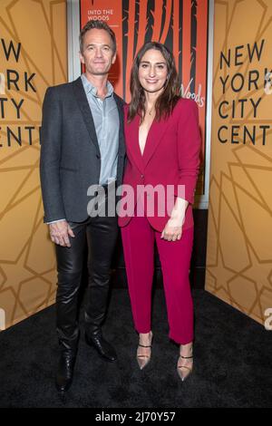 Neil Patrick Harris and Sara Bareilles attend New York City Center Spring Gala Encores! 'Into The Woods' at New York City Center in New York City. Stock Photo