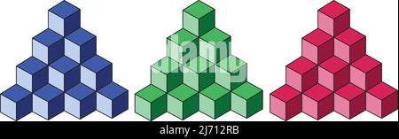 vector Cube three color. with white background Stock Vector