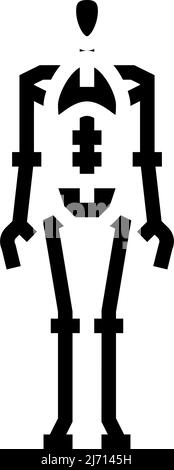 skeleton bones human glyph icon vector illustration Stock Vector