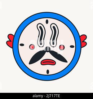 Cartoon vector funny cute Comic characters, clock. Stock Vector