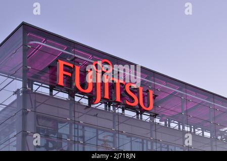 Fujitsu office building detail, Prague Czech Republic. Stock Photo