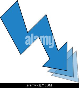 check mark with arrow blue color. with white background Stock Vector