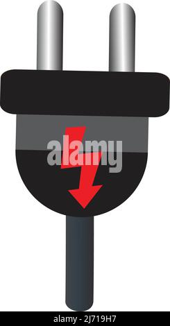 illustration of an electric plug black color Stock Vector