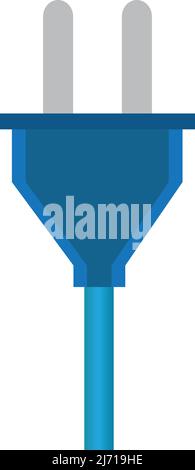 illustration of an electric plug blue color Stock Vector
