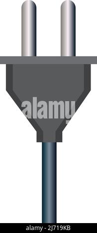 illustration of an electric plug black color Stock Vector