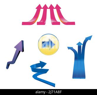 3D Arrow Signifying Growth Upward Direction Stock Vector