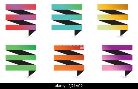 Ribbon Set In Various Color Stock Vector