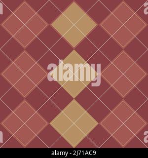 Square Pattern Design in Red Caramel Color Stock Vector