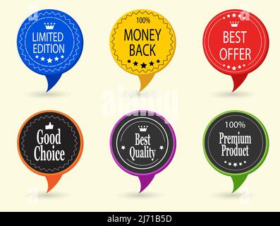 Colorful Speech Bubble With Different Sales And Promotion Offers Stock Vector