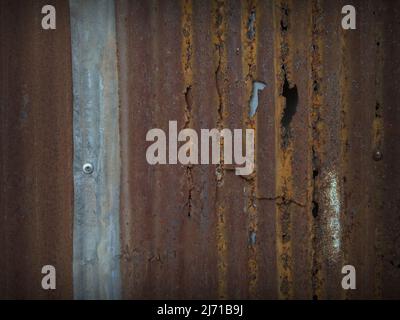 The surface of the steel plate is rusted Stock Photo