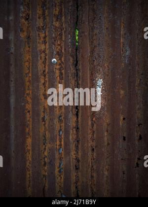The surface of the steel plate is rusted Stock Photo
