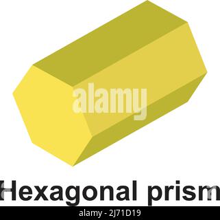 hexagonal prism. light yellow color Stock Vector