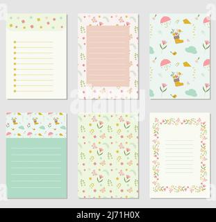 Collection of cute note paper Stock Vector