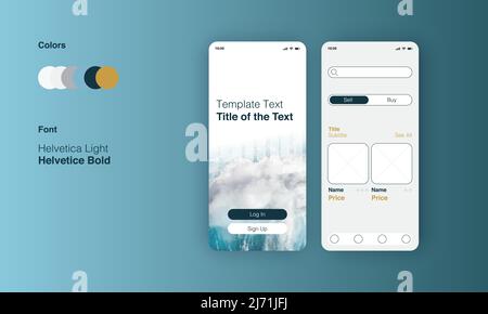 Mobile App Template Design Mockup for Use Stock Vector
