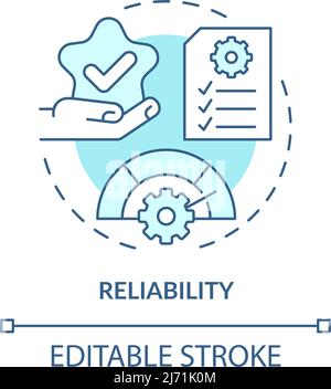 Reliability turquoise concept icon Stock Vector