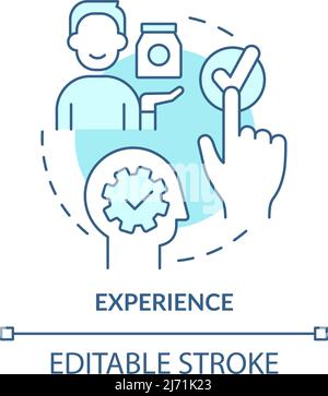Experience turquoise concept icon Stock Vector