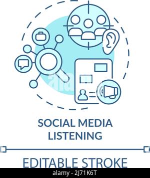 Social listening turquoise concept icon Stock Vector Image & Art - Alamy