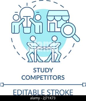 Study competitors turquoise concept icon Stock Vector