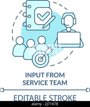 Input from service team turquoise concept icon Stock Vector