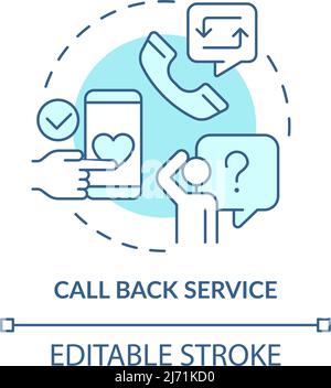 Call back service turquoise concept icon Stock Vector