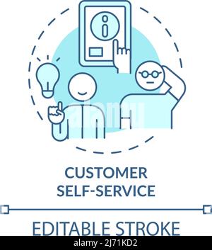 Customer self service turquoise concept icon Stock Vector