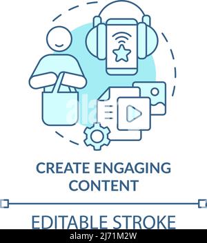 Create engaging content turquoise concept icon Stock Vector