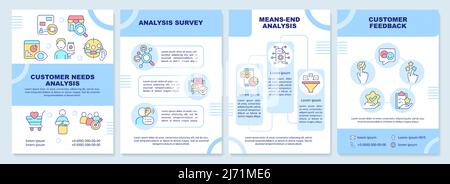 Customer needs analysis brochure template Stock Vector