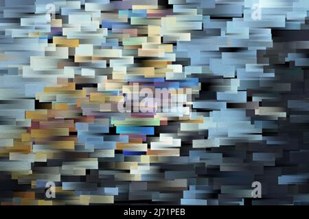 Colorful textured rectangles and lines abstract background illustration. Stock Photo