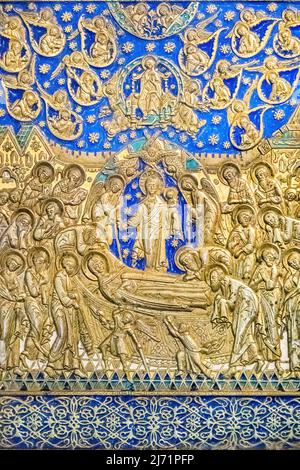 Ornate Bible cover in the Novodevichy Convent in Moscow Russia Stock Photo