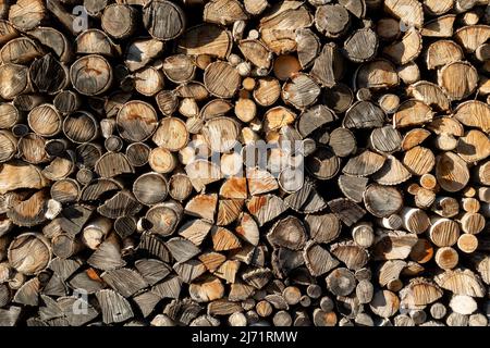 Stacked wood Stock Photo