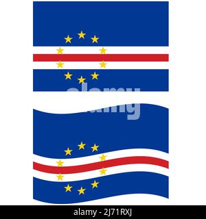 the national flag of Cape Verde. Cape Verde flag waving. flat style. Stock Photo