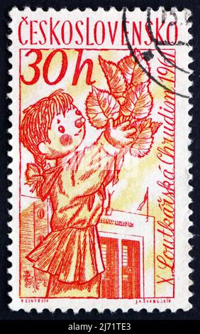 CZECHOSLOVAKIA - CIRCA 1961: a stamp printed in the Czechoslovakia shows Puppets, Toys, circa 1961 Stock Photo