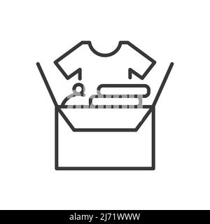 Items for charity - vector line design single isolated icon Stock Vector