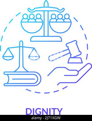 Dignity blue gradient concept icon Stock Vector