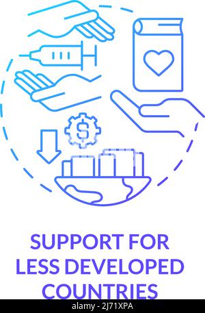 Support for less developed countries concept icon Stock Vector Image ...