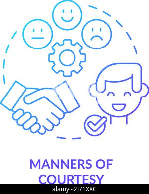Manners of courtesy blue gradient concept icon Stock Vector