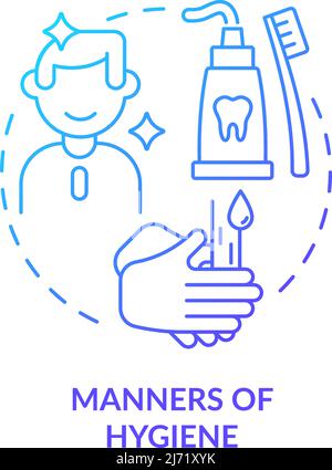 Manners of hygiene blue gradient concept icon Stock Vector