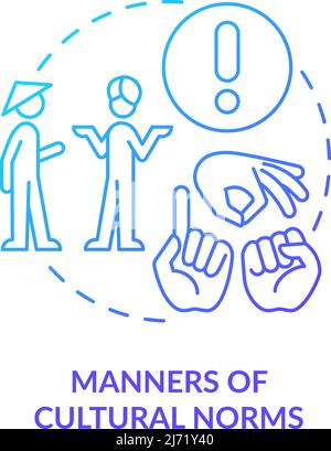 Manners of cultural norms blue gradient concept icon Stock Vector