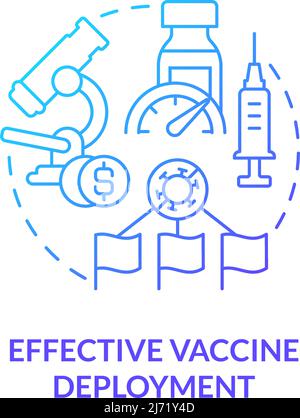 Effective vaccine deployment blue gradient concept icon Stock Vector