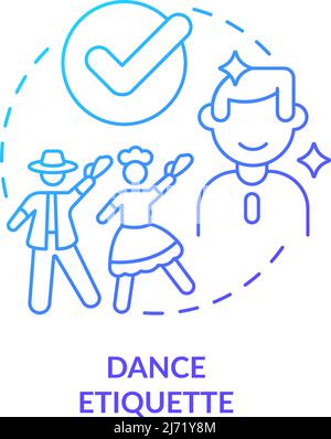 Dance etiquette blue gradient concept icon Stock Vector