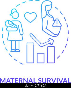 Maternal survival blue gradient concept icon Stock Vector