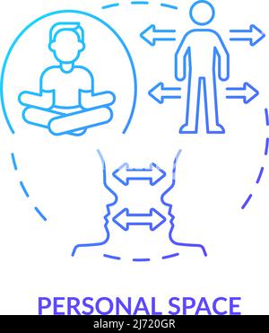 Personal space blue gradient concept icon Stock Vector