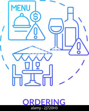 Ordering blue gradient concept icon Stock Vector